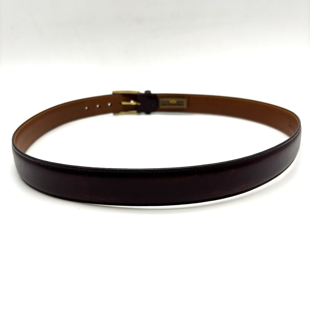 Vintage Trafalgar 1713 Cortina Oxblood Leather Bass Buckle Belt 36 Handmade USA - Picture 5 of 13